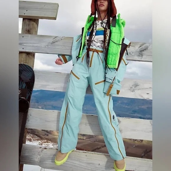 Free People Pants - NEW Free People Zephyr Ski Shell Pants By - Mint Combo $498
